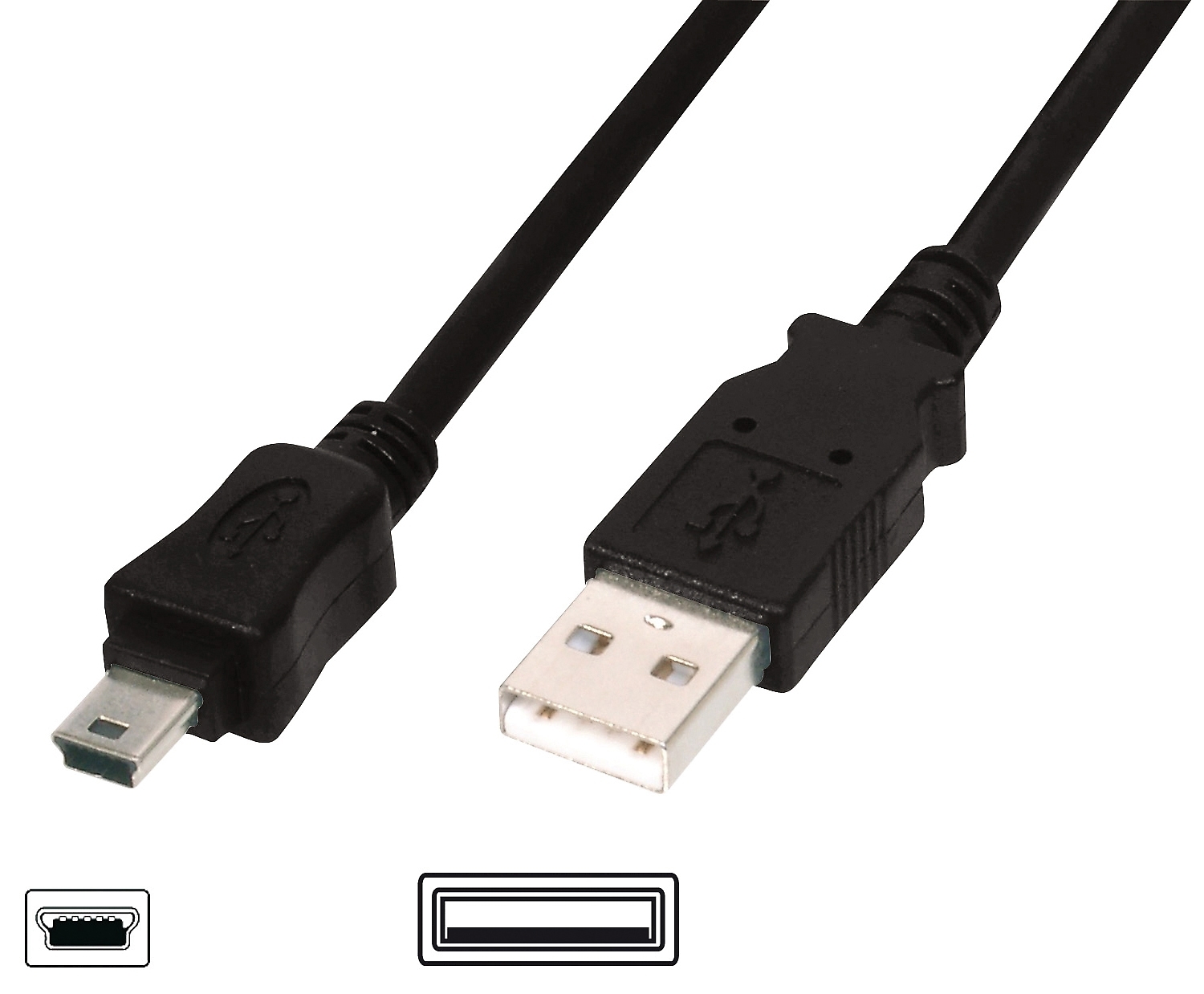 USB-Kabel 2.0   1,0 m         A-St. / Mini B-St. 5 pol.